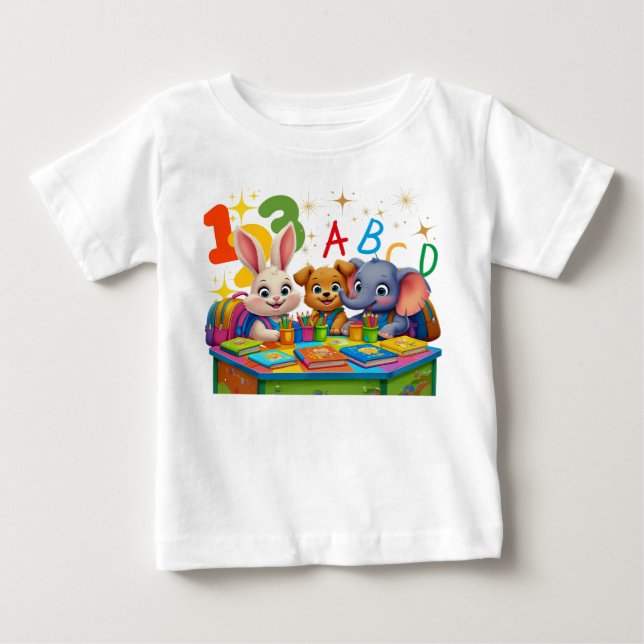 Kindergarten Süssen - ABC Animal Friends Kinderkin Baby T-shirt (Vorderseite)