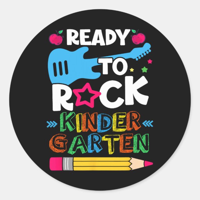 Kindergarten-Tag zum Rock Kindergarten bereit Runder Aufkleber (Vorderseite)