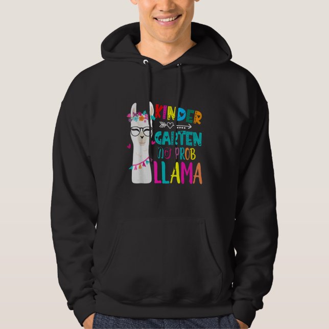 Kindergarten Teacher Back To School No Prob Llama Hoodie (Vorderseite)
