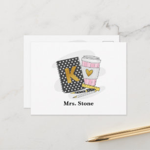 Kindergarten Teacher Black Notebook Kaffee Custom Postkarte
