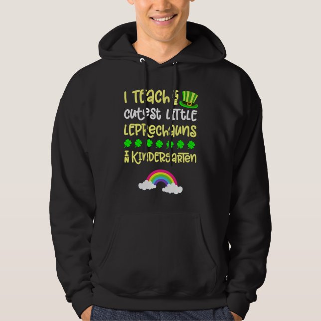 Kindergarten Teacher St Patricks Day Rainbow Lepre Hoodie (Vorderseite)