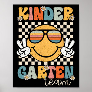 Kindergarten-Team Retro Vintage Zurück zur Schule Poster