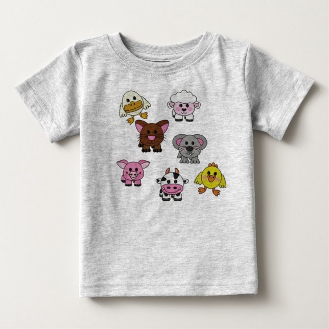 Kindergarten-Tier-Baby-T-Shirt Baby T-shirt (Vorderseite)