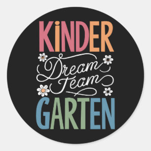 Kindergarten Traumteam Lehrer zurück zur Schule Runder Aufkleber