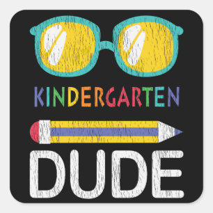 Kindergarten-Typ erster Schultag Kinder-Geschenk Quadratischer Aufkleber