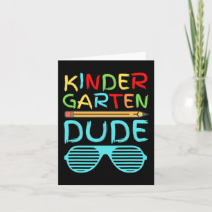 Kindergarten Typ Fun Pencil First Day School Blu Karte
