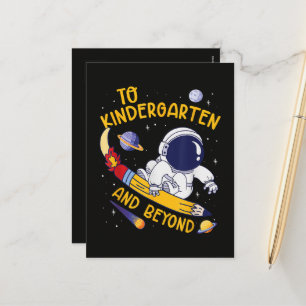 Kindergarten und darüber hinaus Astronaut Zurück z Feiertagspostkarte