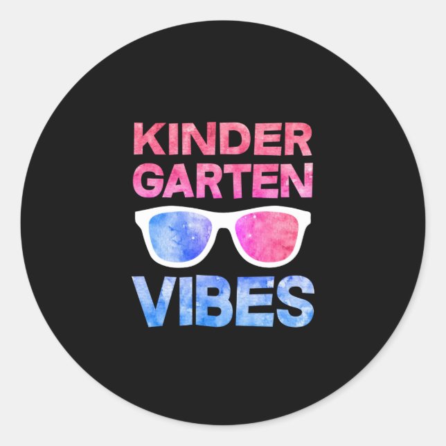 Kindergarten Vibes Erster Schultag Runder Aufkleber (Vorderseite)