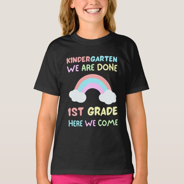 Kindergarten Wir werden 1. Klasse Kinder T-Shirt (Vorderseite)