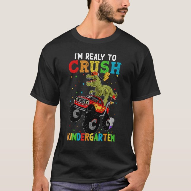 Kindergarten zurück zum Monster Truck Di T-Shirt (Vorderseite)