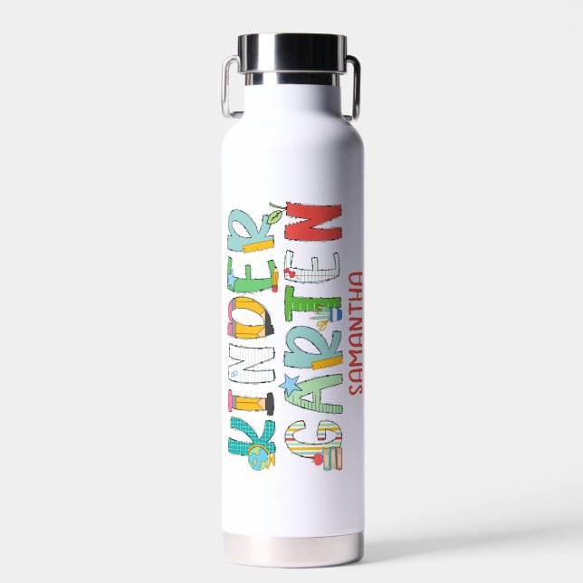 Kindergarten zurück zur Schule Personalisiert Trinkflasche (Vorne)