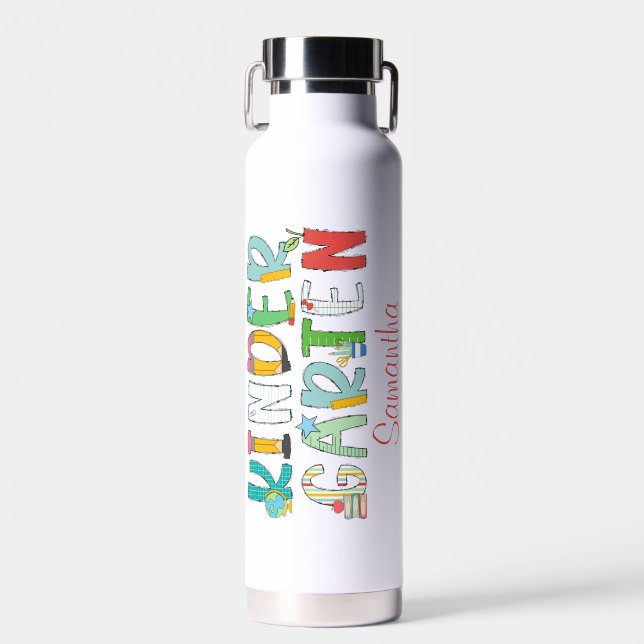 Kindergarten Zurück zur Schule Personalisiertes Dr Trinkflasche (Vorne)