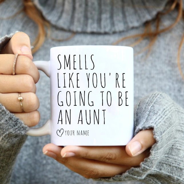 Kindergartenankündigung riecht wie Tanten Kaffeetasse (Baby Pregnancy Announcement Smells like Aunties Coffee Mug)