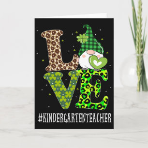 Kindergartener Lehrer Liebe St. Patricks Day Gnom Karte