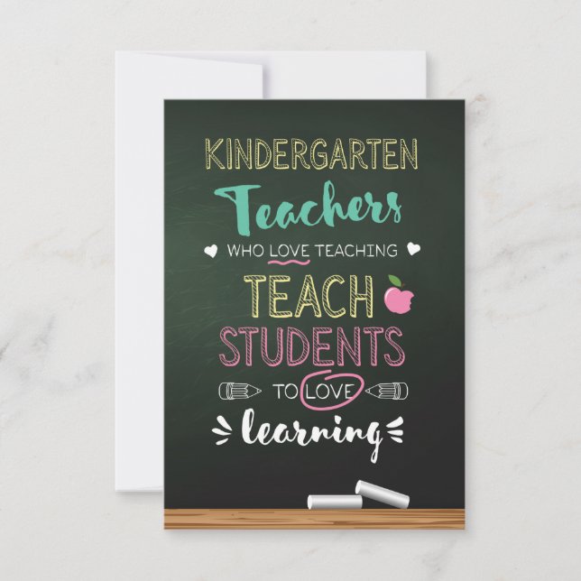 Kindergartenlehrer, die Liebe unterrichten Dankeskarte (Vorderseite)