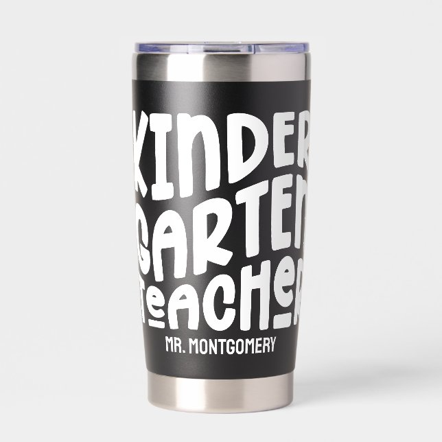 Kindergartenlehrer | Einfache Schreibweise Thermobecher (Vorderseite)