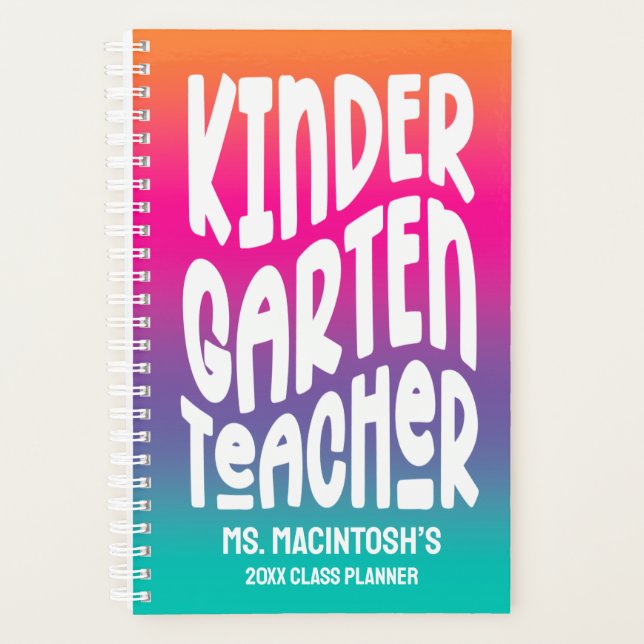 Kindergartenlehrer | Farbenfroh Ombre Planer (Vorderseite)