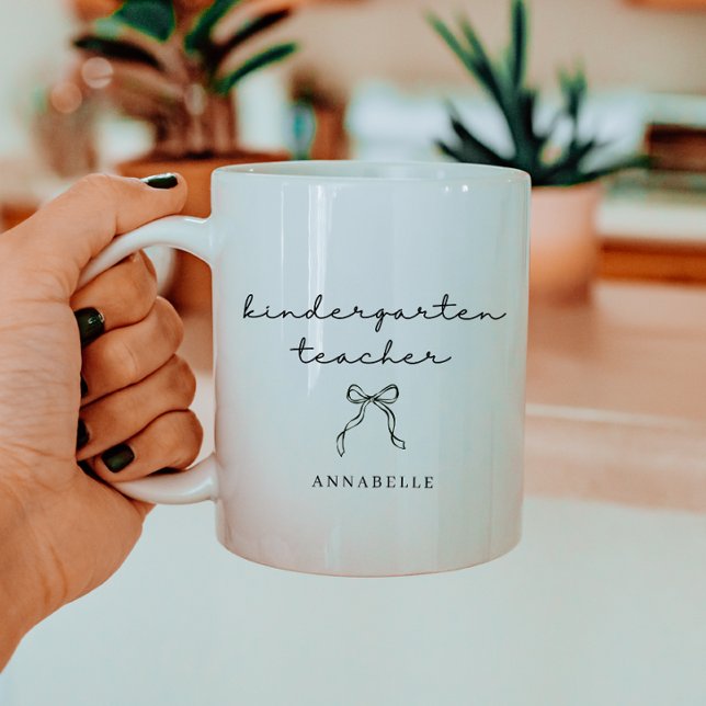 Kindergartenlehrer Minimalistischer schwarzer Boge Kaffeetasse (Von Creator hochgeladen)