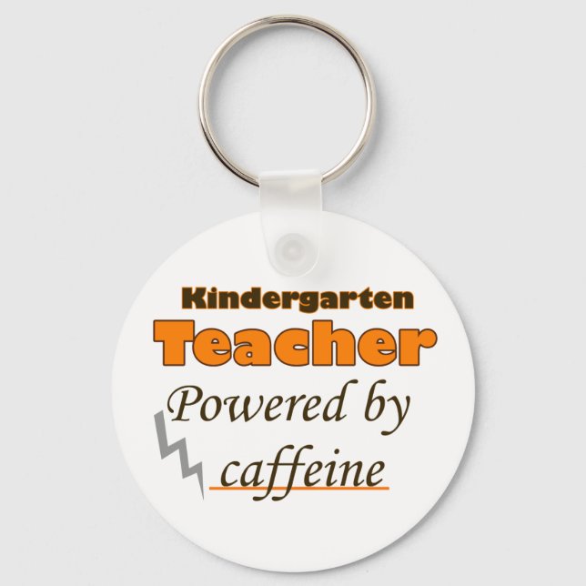 Kindergartenlehrer mit Coffein Schlüsselanhänger (Vorderseite)