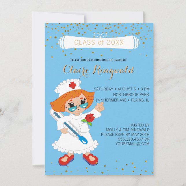 Kindergartenschule Nursing Abschluss Pinning Zerem Einladung (Vorderseite)