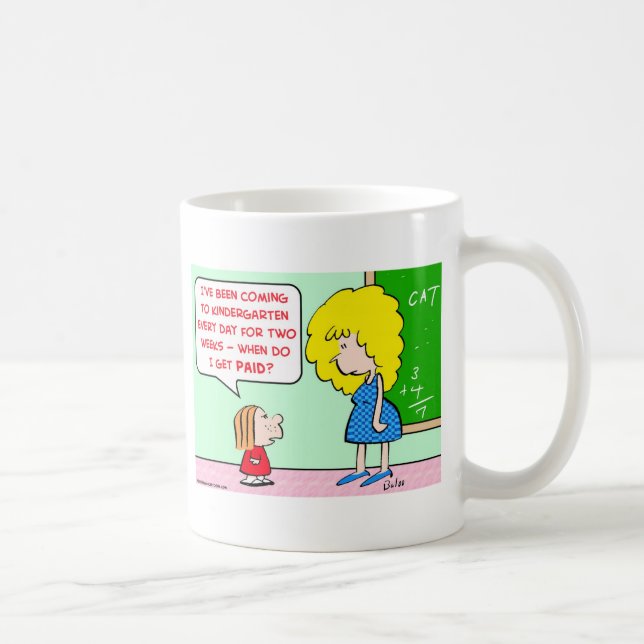 Kindergärtnerin gezahlt kaffeetasse (Rechts)