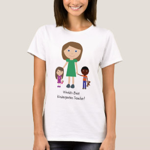 Kindergärtnerin-niedlicher Cartoon der Welt beste T-Shirt