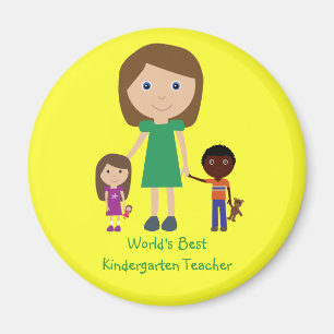Kindergärtnerin-niedlicher Cartoon der Welt bester Magnet