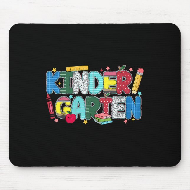 Kindergärtnerin Squad Bleistift Zurück zur Schule  Mousepad (Vorne)