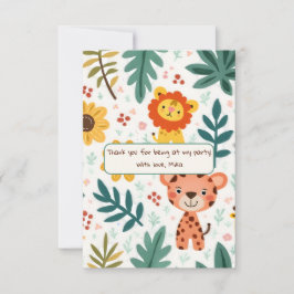 Kindergeburt im Dschungelstil Dankeskarte