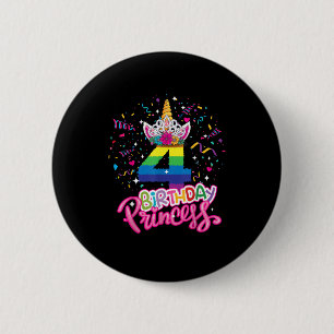 Kindergeburt Prinzessin Unicorn 4. Bir Button