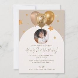 Kindergeburtsfeier mit Foto einladen Einladung