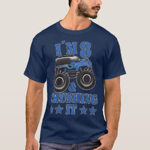 Kindergeburtstag 8 Jahre alter Monster Lkw Kinder T-Shirt