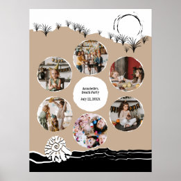 Kindergeburtstag Beach Party FotoCollage Vorlage Poster
