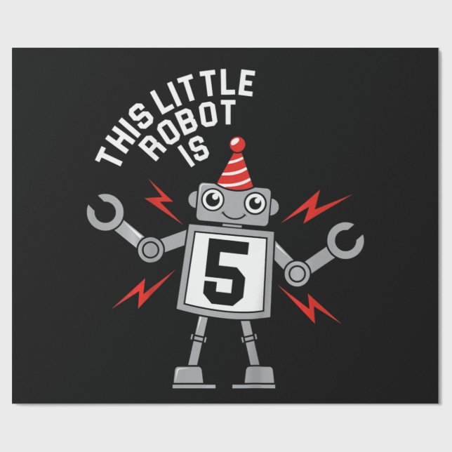 Kindergeburtstag Boys Robot Robotics Kostümgeschen Geschenkpapier (Flach)