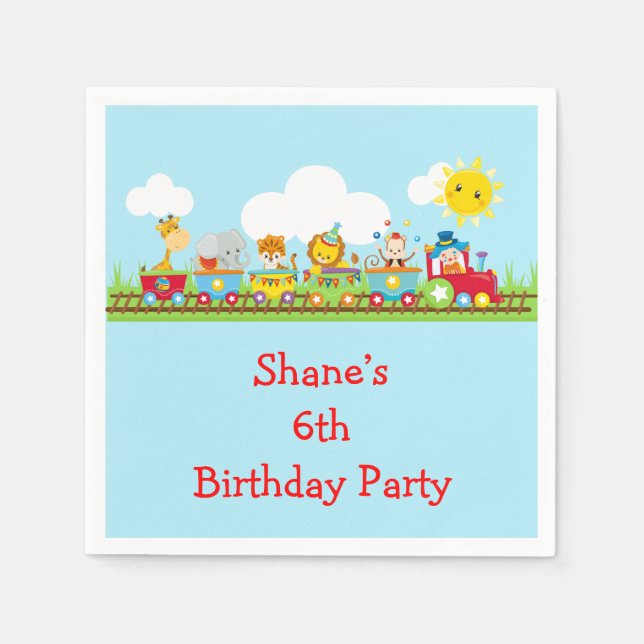 Kindergeburtstag des Circus Train Serviette (Vorderseite)