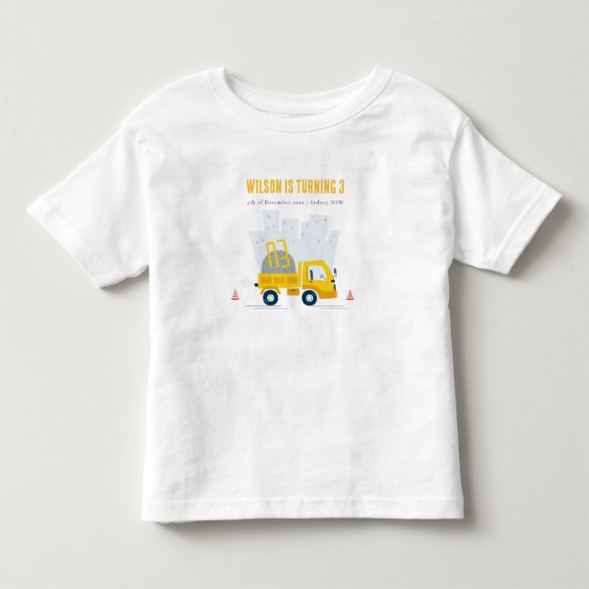 Kindergeburtstag eines Zugfahrzeugs Kleinkind T-shirt (Vorderseite)