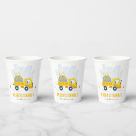 Kindergeburtstag eines Zugfahrzeugs Pappbecher