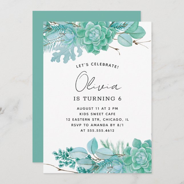 Kindergeburtstag Einladung (Vorne/Hinten)