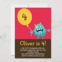 Kindergeburtstag Einladung - Blue Kooky Monster