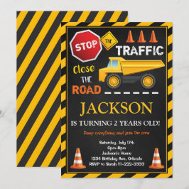 Kindergeburtstag-Einladung für den Bau von Dump Tr Einladung