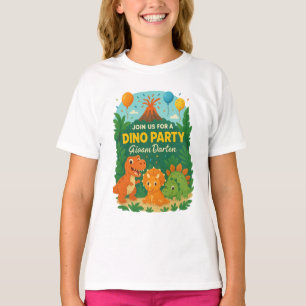Kindergeburtstag Einladung - Niedliches Dinosaurie T-Shirt