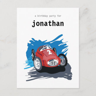 Kindergeburtstag-Einladung - Rennwagen Einladung