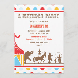 Kindergeburtstag-Einladung - Zirkus Einladung