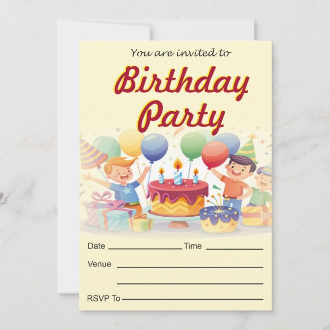 Kindergeburtstag Einladungskarten (Vorderseite)