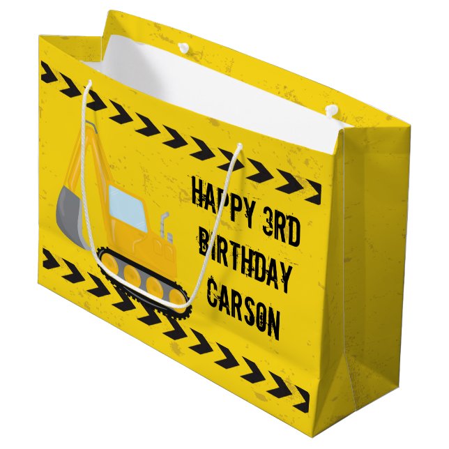 Kindergeburtstag für Baukastenboys Große Geschenktüte (Vorderseite Schrägansicht)