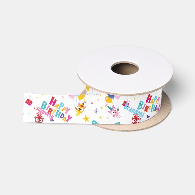 Kindergeburtstag-Individuelle Name Satinband (Spule)