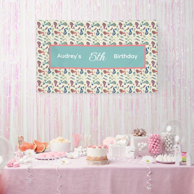 Kindergeburtstag Mermaid Banner (Party)