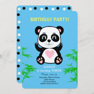Kindergeburtstag Panda Bear Einladung