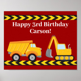 Kindergeburtstag Party Custom Red Trucks Poster