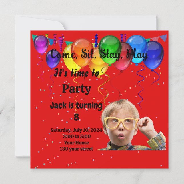 Kindergeburtstag Party Einladung (Vorderseite)